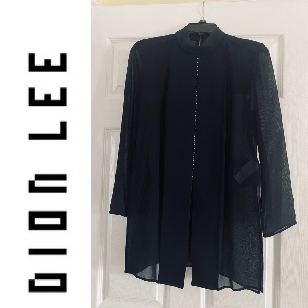 Dion Lee Navy Sheer Blouse